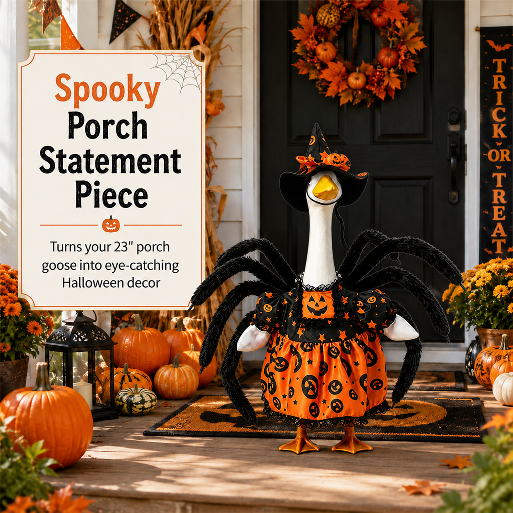 Halloween Porch Goose Outfit 3-Piece Witch Costume for 23 Inch Goose