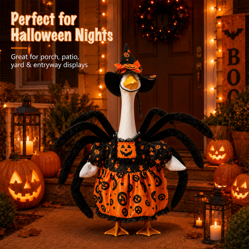 Halloween Porch Goose Outfit 3-Piece Witch Costume for 23 Inch Goose